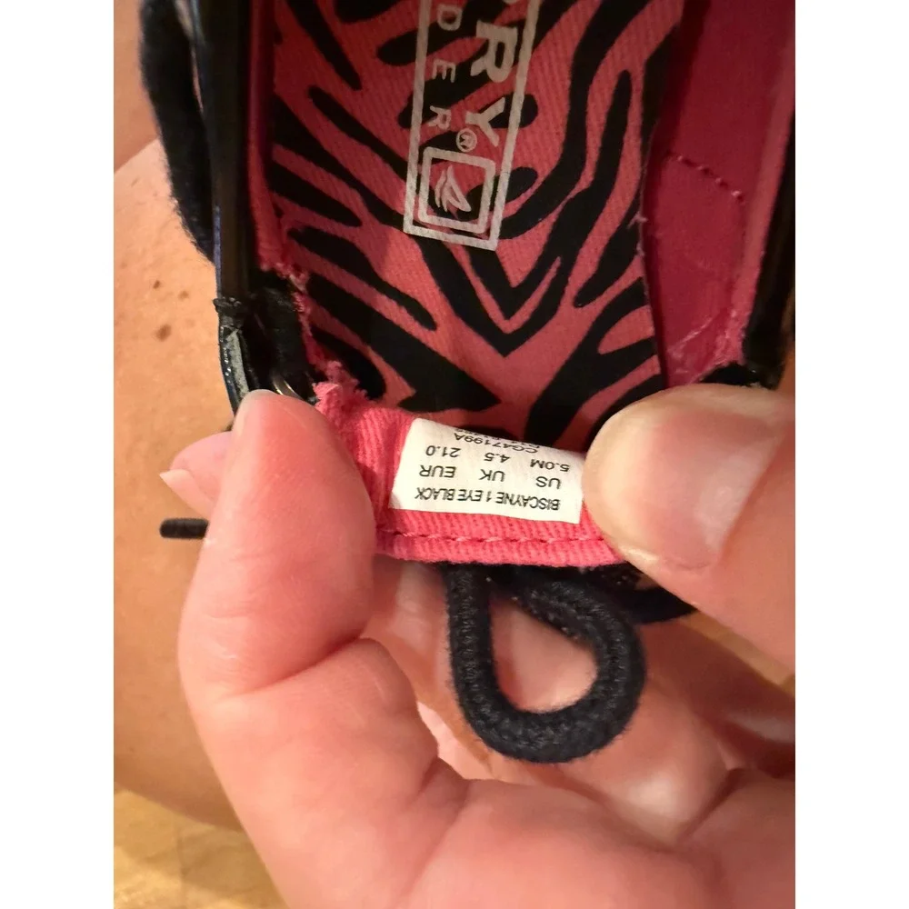 Sperry Top-Sider Kids Boat Shoes Black Sparkle Pink Zebra Toddler Size‎ 5 walker